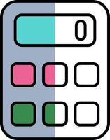 Calculator Filled Half Cut Icon vector