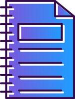 Notebook Gradient Filled Icon vector
