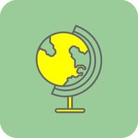 Earth Globe Filled Yellow Icon vector