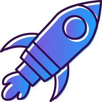 Rocket Gradient Filled Icon vector