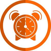 alarma glifo naranja circulo icono vector