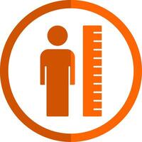 Height Glyph Orange Circle Icon vector