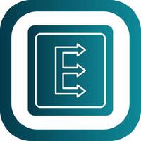 Three Arrows Glyph Gradient Round Corner Icon vector