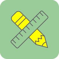 Pencil And Ruler Filled Yellow Icon vector