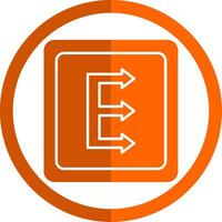 Three Arrows Glyph Orange Circle Icon vector