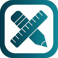 Pencil And Ruler Glyph Gradient Round Corner Icon vector