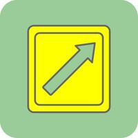 Arrow Upper Right Filled Yellow Icon vector