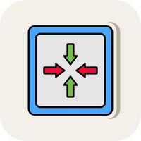 Exit Full Screen Line Filled White Shadow Icon vector