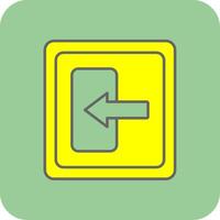 Log In Filled Yellow Icon vector