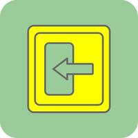 Log In Filled Yellow Icon vector