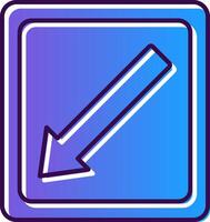 Diagonal Arrow Gradient Filled Icon vector