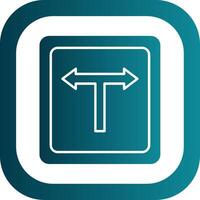 T Junction Glyph Gradient Round Corner Icon vector