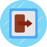 Log Out Flat Blue Circle Icon vector