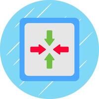 Exit Full Screen Flat Blue Circle Icon vector