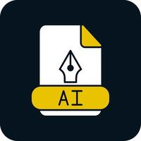 Ai Glyph Two Color Icon vector