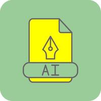 Ai Filled Yellow Icon vector