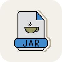 Jar Line Filled White Shadow Icon vector