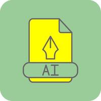 Ai Filled Yellow Icon vector