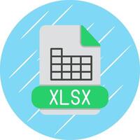 xlsx plano azul circulo icono vector