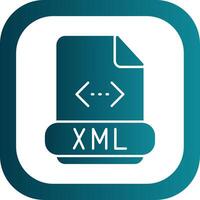 Xml Glyph Gradient Round Corner Icon vector