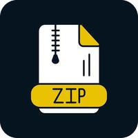 Zip Glyph Two Color Icon vector