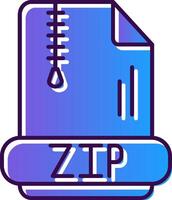 Zip Gradient Filled Icon vector