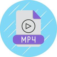 Mp4 Flat Blue Circle Icon vector