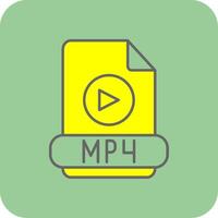 Mp4 Filled Yellow Icon vector