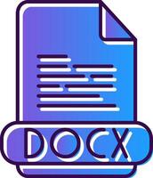 Docx Gradient Filled Icon vector