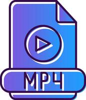 Mp4 Gradient Filled Icon vector