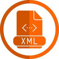 Xml Glyph Orange Circle Icon vector