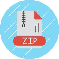 Zip Flat Blue Circle Icon vector