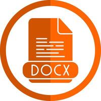 Docx Glyph Orange Circle Icon vector