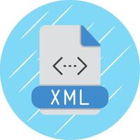 Xml Flat Blue Circle Icon vector