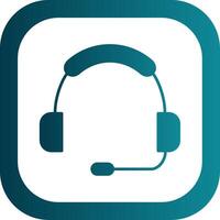Headset Glyph Gradient Round Corner Icon vector