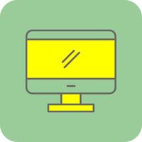 Monitor Filled Yellow Icon vector