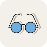 Eyeglasses Line Filled White Shadow Icon vector