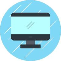 Monitor Flat Blue Circle Icon vector