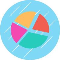 Pie Chart Flat Blue Circle Icon vector