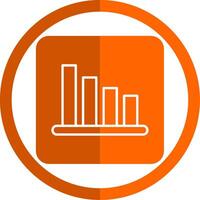 Bar Chart Glyph Orange Circle Icon vector