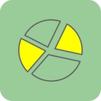 Pie Chart Filled Yellow Icon vector