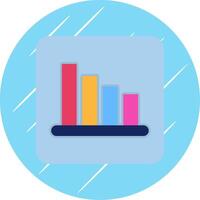 Bar Chart Flat Blue Circle Icon vector