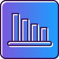 Bar Chart Gradient Filled Icon vector