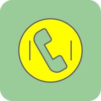 Phone Call Filled Yellow Icon vector