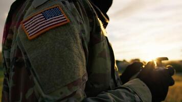 US APR Pilot With Radio Control Outside Controls An Army Drone video