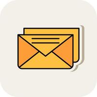 Email Line Filled White Shadow Icon vector