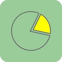 Pie Chart Filled Yellow Icon vector