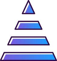 Pyramid Gradient Filled Icon vector