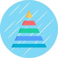 Pyramid Chart Flat Blue Circle Icon vector