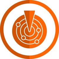 Radar Glyph Orange Circle Icon vector